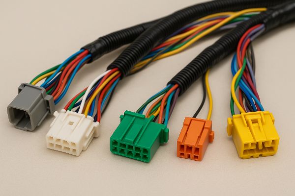 Conjunto de fios e conectores compactos usados em veículos elétricos Conjunto de fios e conectores compactos usados em veículos elétricos